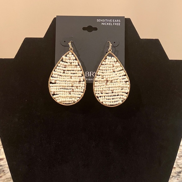 Lane Bryant Jewelry - Lane Bryant Cream Beaded Teardrop Earrings Sensitive Ears Nickel Free
Brand new